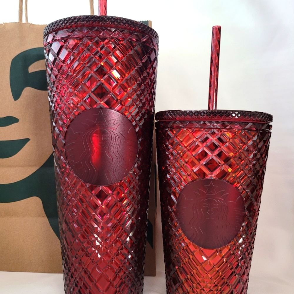 Starbucks 🎄2022🍷 Jeweled Iridescent Holiday Merlot Venti & Grande Tumblers